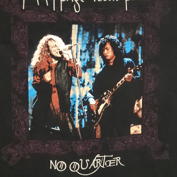 Jimmy Page Robert Plant 1995 No Quarter Concert World Tour Tee Shirt XL - Picture 2 of 8